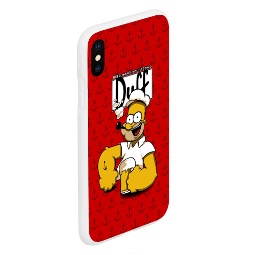 Чехол для iPhone XS Max матовый Duff Beer, цвет белый - фото 3