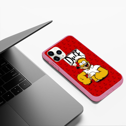 Чехол для iPhone 11 Pro Max матовый Duff Beer, цвет малиновый - фото 5