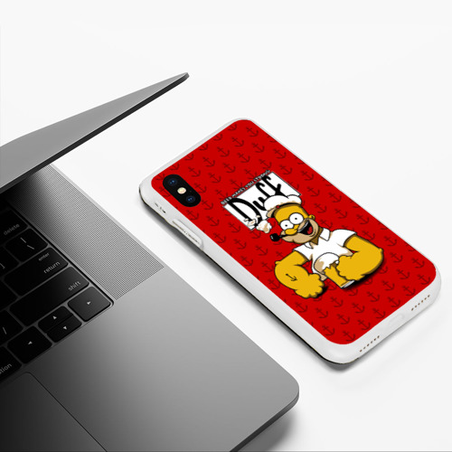 Чехол для iPhone XS Max матовый Duff Beer, цвет белый - фото 5