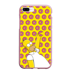 Чехол для iPhone 7Plus/8 Plus матовый Пончики Гомера Симпсона