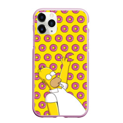 Чехол для iPhone 11 Pro Max матовый Пончики Гомера Симпсона