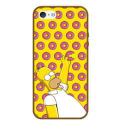 Чехол для iPhone 5/5S матовый Пончики Гомера Симпсона