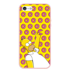 Чехол для iPhone 5/5S матовый Пончики Гомера Симпсона