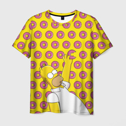 Мужская футболка 3D Пончики Гомера Симпсона