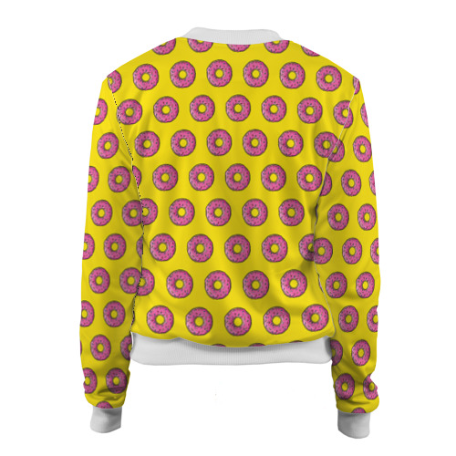 Женский бомбер 3D Пончики Гомера Симпсона, цвет белый - фото 2