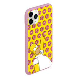Чехол для iPhone 11 Pro Max матовый Пончики Гомера Симпсона - фото 2
