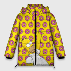 Женская зимняя куртка Oversize Пончики Гомера Симпсона
