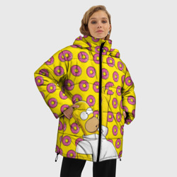 Женская зимняя куртка Oversize Пончики Гомера Симпсона - фото 2