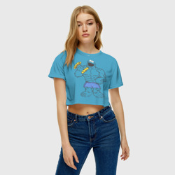 Женская футболка Crop-top 3D Коржик качок - фото 2