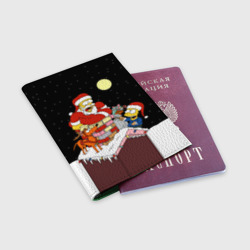 Обложка для паспорта матовая кожа Симпсон - Санта Клаус - фото 2