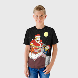 Детская футболка 3D Симпсон - Санта Клаус - фото 2