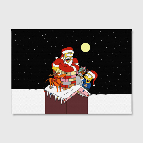 Холст прямоугольный Симпсон - Санта Клаус, цвет 3D печать - фото 2