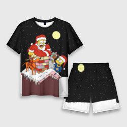 Мужской костюм с шортами 3D Симпсон - Санта Клаус