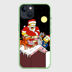 Чехол для iPhone 14 Симпсон - Санта Клаус