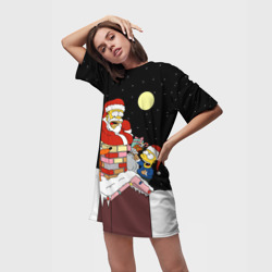 Платье-футболка 3D Симпсон - Санта Клаус - фото 2
