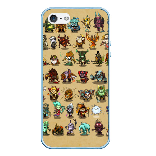 Чехол для iPhone 5/5S матовый Dota 2 All, цвет голубой