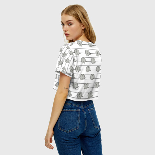 Женская футболка Crop-top 3D Милые слоны, цвет 3D печать - фото 5