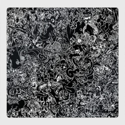 Магнитный плакат 3Х3 Монстры черно-белый паттерн