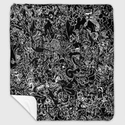 Плед с рукавами Монстры черно-белый паттерн