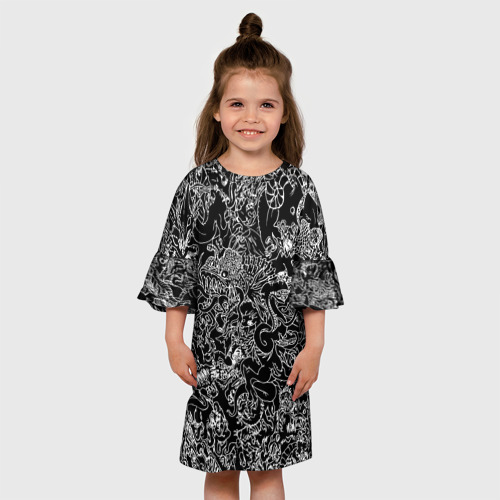 Детское платье 3D с принтом Монстры, вид сбоку #3