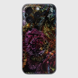 Чехол для iPhone 16 Pro силиконовый с защитой камеры Радужные монстры