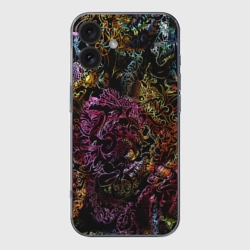 Чехол для iPhone 16 силиконовый с защитой камеры Радужные монстры