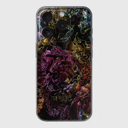 Чехол для iPhone 15 Pro силиконовый с защитой камеры Радужные монстры