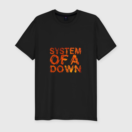 Мужская футболка хлопок Slim System of a Down, цвет черный