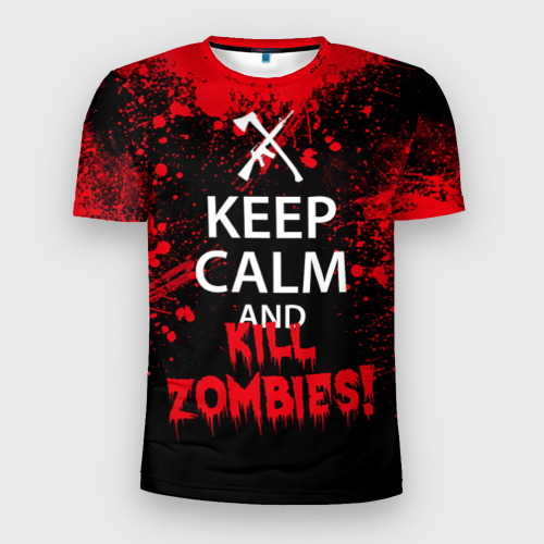Мужская Спортивная футболка Keep Calm & Kill Zombies (3D)