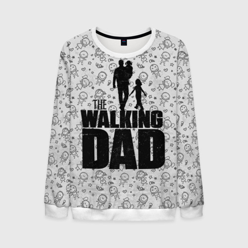 Мужской свитшот 3D Walking Dad, цвет белый