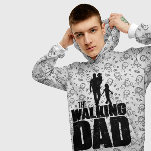 Мужская толстовка 3D Walking Dad, цвет белый - фото 5