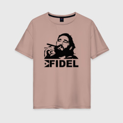 Женская футболка хлопок Oversize Фидель, Кастро