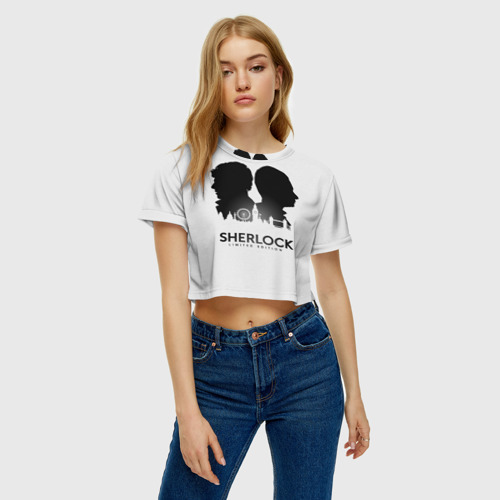 Женская футболка Crop-top 3D Sherlock Edition, цвет 3D печать - фото 4