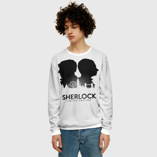 Мужской свитшот 3D Sherlock Edition, цвет белый - фото 3