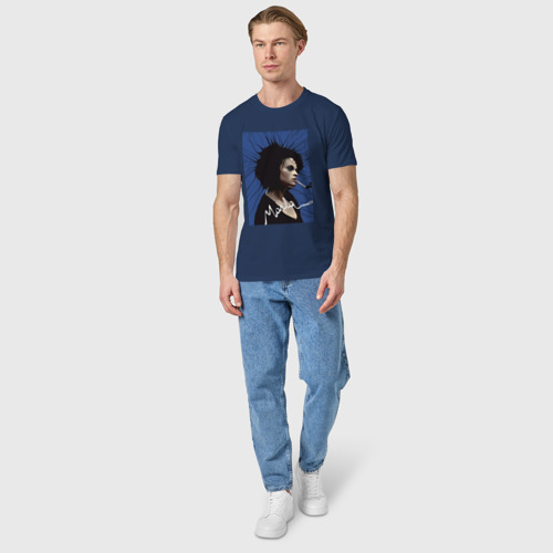 Мужская футболка хлопок Marla Singer, цвет темно-синий - фото 5