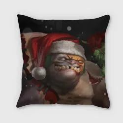 Подушка 3D Пудж из Dota новогодний в колпаке