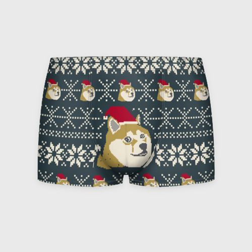 Мужские трусы 3D Doge новогодний Фото 01 Мужские трусы 3D Doge новогодний Фото 01