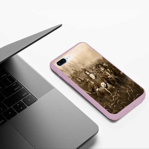 Чехол для iPhone 7Plus/8 Plus матовый Slipknot, цвет розовый - фото 5