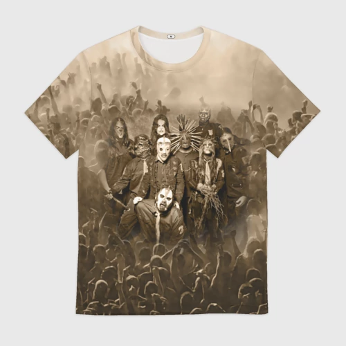 Мужская футболка 3D с принтом Slipknot, вид спереди #2