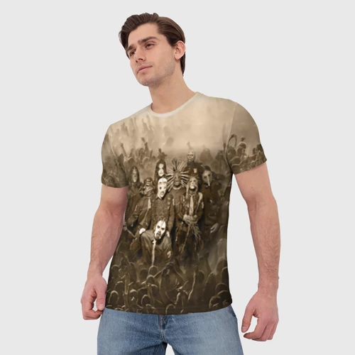 Мужская футболка 3D с принтом Slipknot, фото на моделе #1