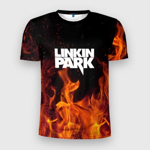 Мужская футболка 3D Slim с принтом Linkin park, вид спереди #2