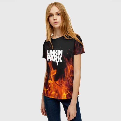 Женская футболка 3D с принтом Linkin park, фото на моделе #1