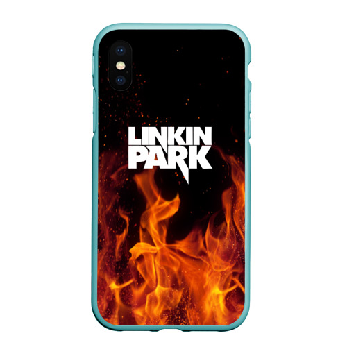 Чехол для iPhone XS Max матовый Linkin Park, цвет мятный