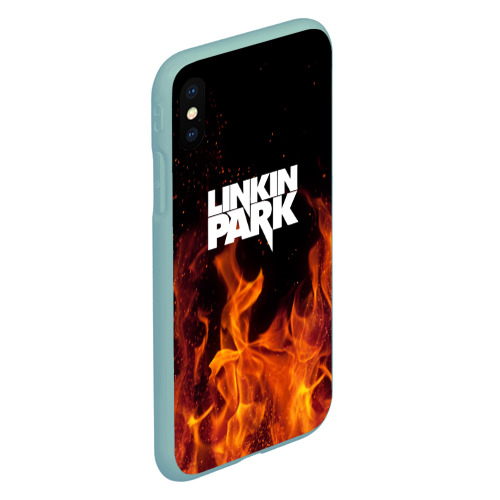 Чехол для iPhone XS Max матовый Linkin Park, цвет мятный - фото 3