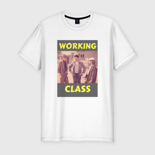 Мужская футболка хлопок Slim Афоня working class , цвет белый