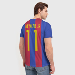 Футболка с принтом Neymar форма для мужчины, вид на модели сзади №2. Цвет основы: белый
