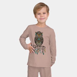 Детская пижама с лонгсливом хлопок Совушка - фото 2