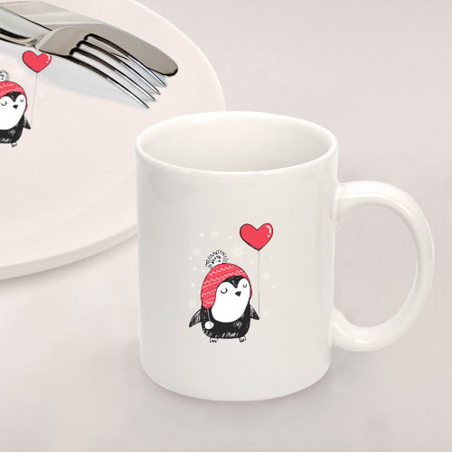 Набор: тарелка + кружка Пингвин с шариком - фото 2