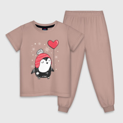 Детская пижама хлопок Пингвин с шариком