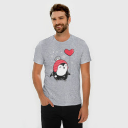 Мужская футболка хлопок Slim Пингвин с шариком - фото 2
